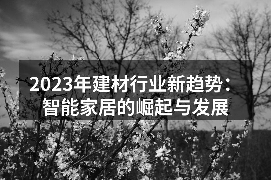 2023年建材行业新趋势：智能家居的崛起与发展